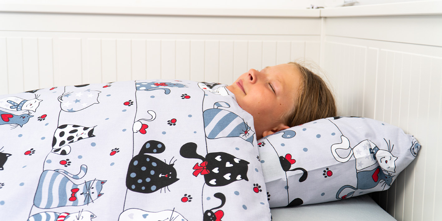 Pościel 100x160 cm 100% bawełna koty kotki szare